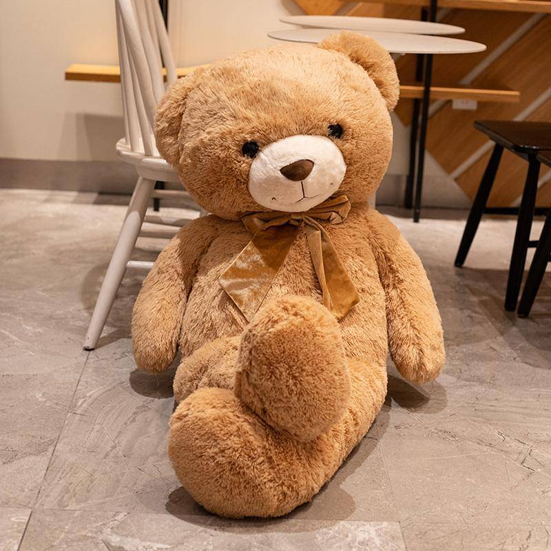 90-120 cm Riesengröße Teddybär mit Schleife Plüschtier Kuscheltier Kissen Geschenk für Mädchen Jungen Erwachsene Innendekor 90cm von Joom DACH