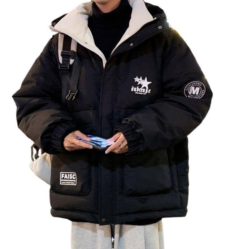 90 Weiße Entendaunenjacke Herren Winter Paar Kältefeste Kleidung Locker Große Größe Verdickt Jugend Studentenjacke 3XL schwarz von Joom DACH