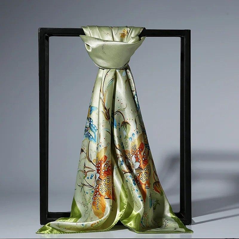 90 x 90 cm modischer Seidensatin-Schal für Damen, Stirnband, quadratische Tücher und Halstücher 90x90cm grün von Joom DACH