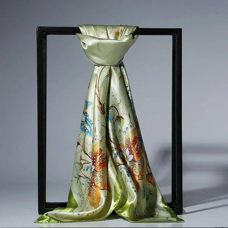 90 x 90 cm modischer Seidensatin-Schal für Damen, Stirnband, quadratische Tücher und Halstücher 90x90cm grün von Joom DACH