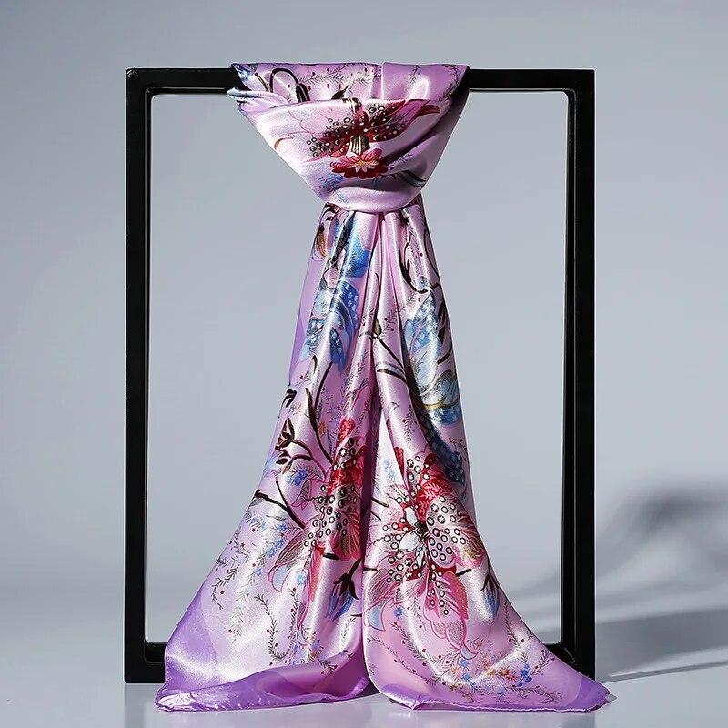 90 x 90 cm modischer Seidensatin-Schal für Damen, Stirnband, quadratische Tücher und Halstücher 90x90cm licht lila von Joom DACH