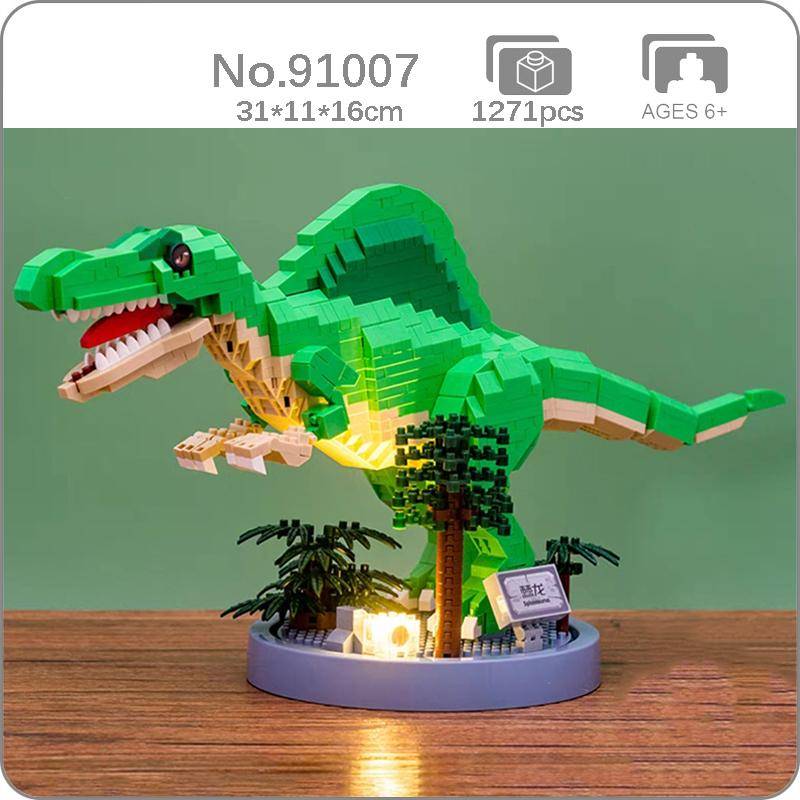 91007 Jurazeit Spinosaurus Dinosaurier Monster Tierpuppe Mini Diamant Blöcke Ziegel Bauspielzeug für Kinder ohne Box von Joom DACH