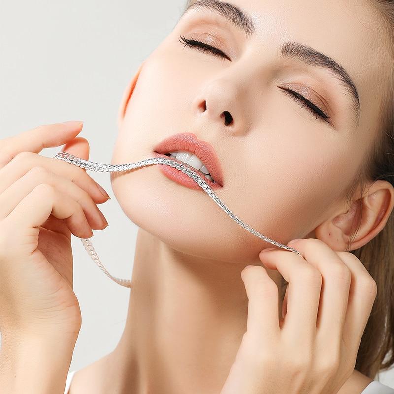 925 Sterling Silber 6mm volle seitliche Halskette 18/20/22/24 Zoll Kette für Frau Männer Mode Hochzeit Verlobungsschmuck 40cm silber von Joom DACH