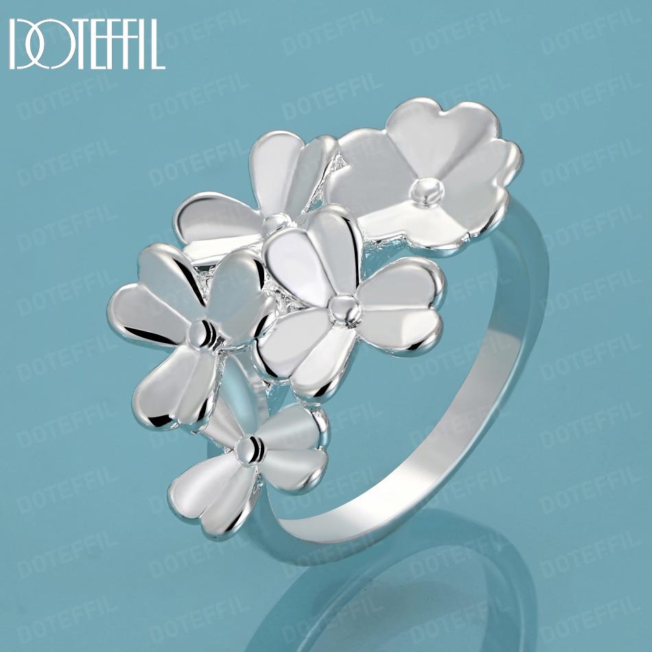 925 Sterling Silber AAA Blume Ring Exquisite Hochzeit Schmuck 8# von Joom DACH