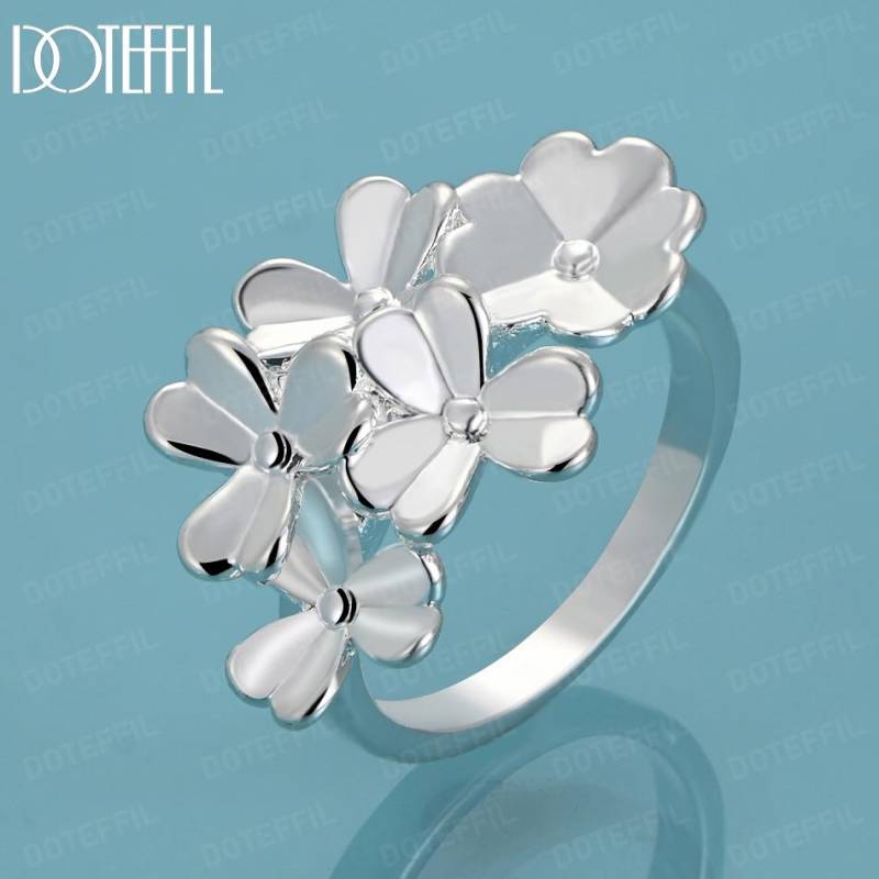925 Sterling Silber AAA Blume Ring Exquisite Hochzeit Schmuck 8# von Joom DACH