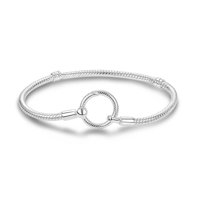 925 Sterling Silber Armband Femme Herz Schlange Kette Armband Für Frauen Fit Temperament Charme Perlen Schmuck Geschenk 17cm von Joom DACH