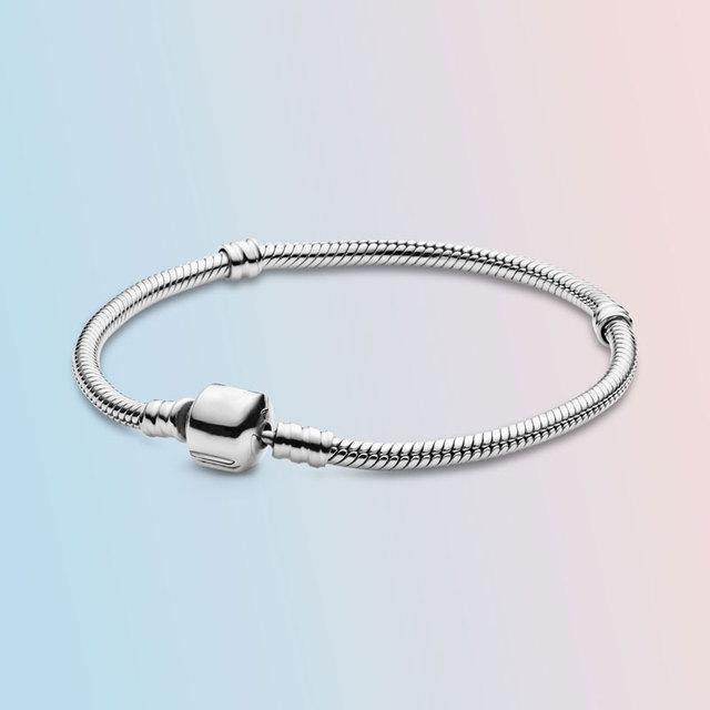 925 Sterling Silber Armband Femme Herz Schlange Kette Armband Für Frauen Fit Temperament Charme Perlen Schmuck Geschenk 17cm von Joom DACH