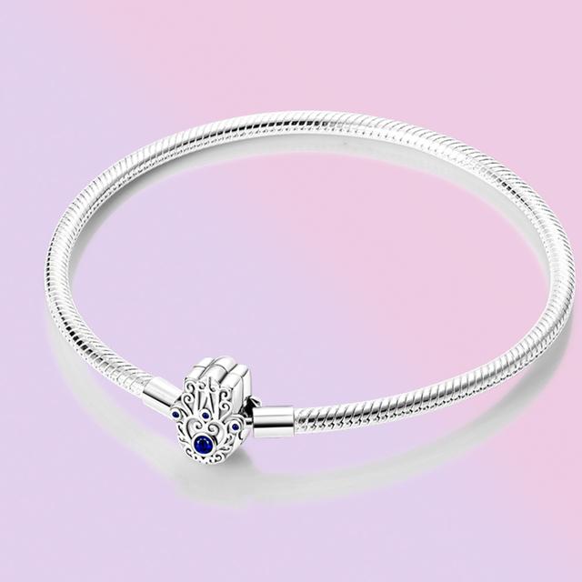 925 Sterling Silber Armband Femme Herz Schlange Kette Armband Für Frauen Fit Temperament Charme Perlen Schmuck Geschenk 17cm von Joom DACH