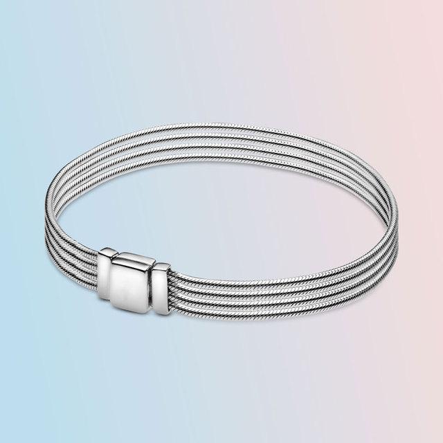 925 Sterling Silber Armband Femme Herz Schlange Kette Armband Für Frauen Fit Temperament Charme Perlen Schmuck Geschenk 17cm von Joom DACH