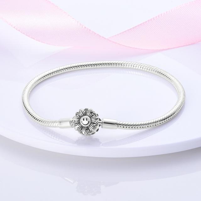 925 Sterling Silber Armband Femme Herz Schlange Kette Armband Für Frauen Fit Temperament Charme Perlen Schmuck Geschenk 17cm von Joom DACH