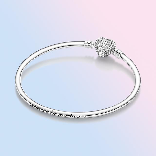 925 Sterling Silber Armband Femme Herz Schlange Kette Armband Für Frauen Fit Temperament Charme Perlen Schmuck Geschenk 18cm von Joom DACH