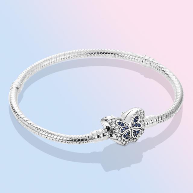 925 Sterling Silber Armband Femme Herz Schlange Kette Armband Für Frauen Fit Temperament Charme Perlen Schmuck Geschenk 18cm von Joom DACH