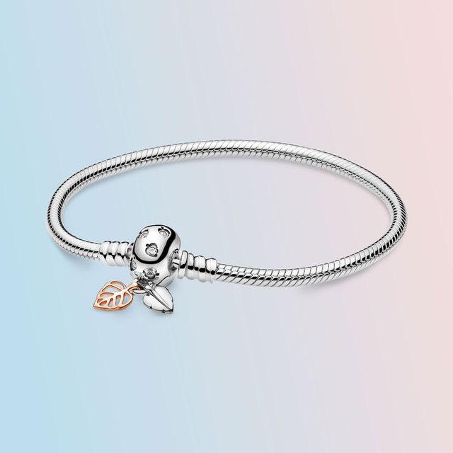 925 Sterling Silber Armband Femme Herz Schlange Kette Armband Für Frauen Fit Temperament Charme Perlen Schmuck Geschenk 18cm von Joom DACH