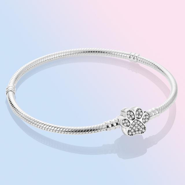 925 Sterling Silber Armband Femme Herz Schlange Kette Armband Für Frauen Fit Temperament Charme Perlen Schmuck Geschenk 18cm von Joom DACH