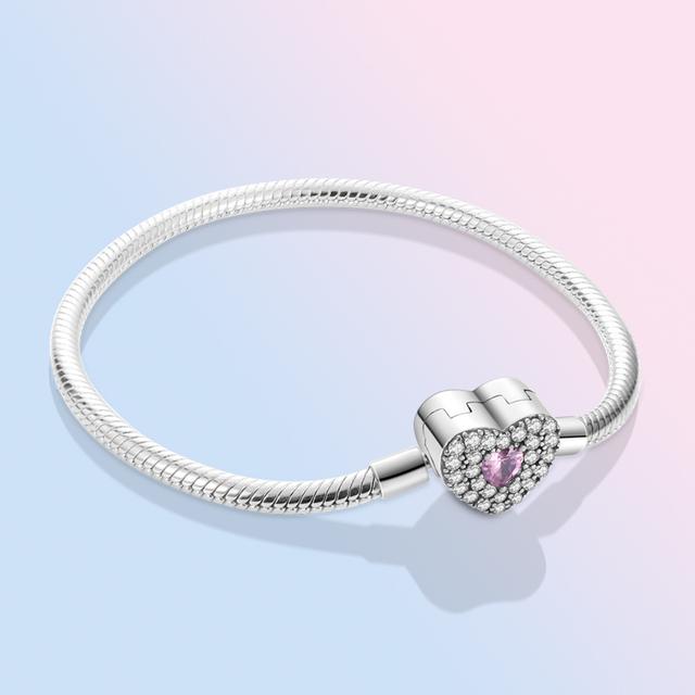 925 Sterling Silber Armband Femme Herz Schlange Kette Armband Für Frauen Fit Temperament Charme Perlen Schmuck Geschenk 19cm von Joom DACH