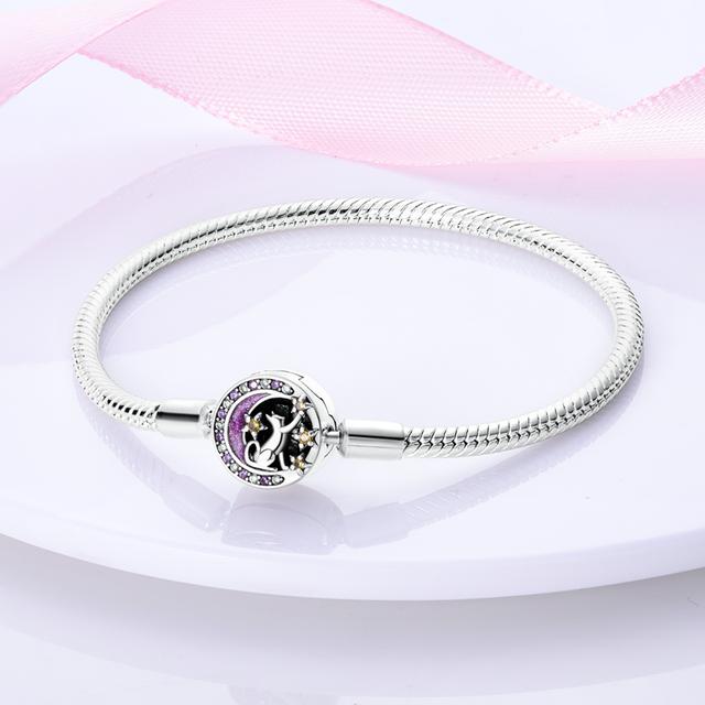925 Sterling Silber Armband Femme Herz Schlange Kette Armband Für Frauen Fit Temperament Charme Perlen Schmuck Geschenk 20cm von Joom DACH