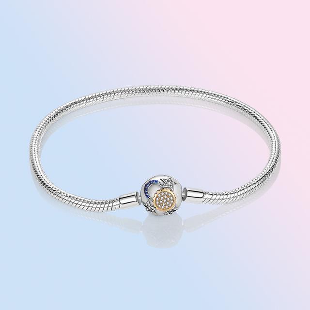 925 Sterling Silber Armband Femme Herz Schlange Kette Armband Für Frauen Fit Temperament Charme Perlen Schmuck Geschenk 20cm von Joom DACH