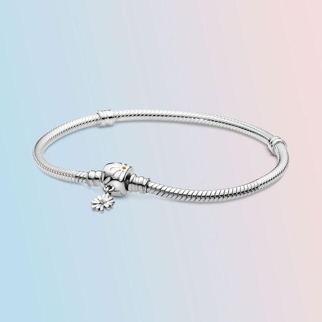 925 Sterling Silber Armband Femme Herz Schlange Kette Armband Für Frauen Fit Temperament Charme Perlen Schmuck Geschenk 20cm von Joom DACH