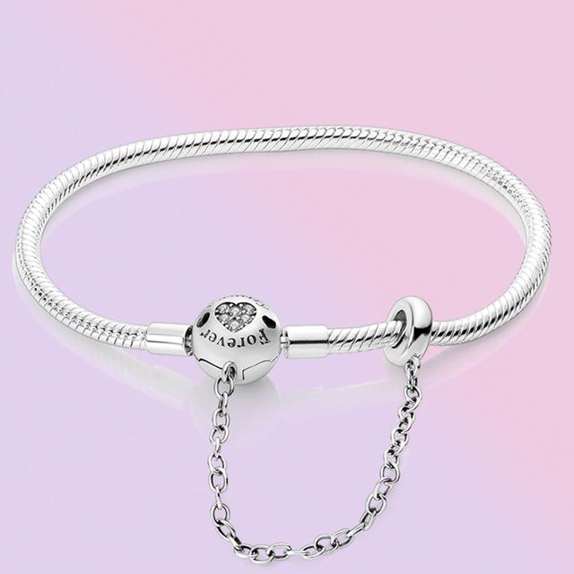 925 Sterling Silber Armband Femme Herz Schlange Kette Armband Für Frauen Fit Temperament Charme Perlen Schmuck Geschenk 20cm von Joom DACH