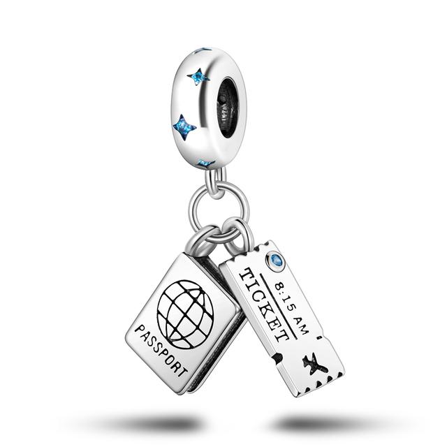 925 Sterling Silber Charms Perlen Kopfhörer Anhänger Tasse Schwester Baumeln Fit Halskette Armband Geschenk Frauen Party Diy von Joom DACH