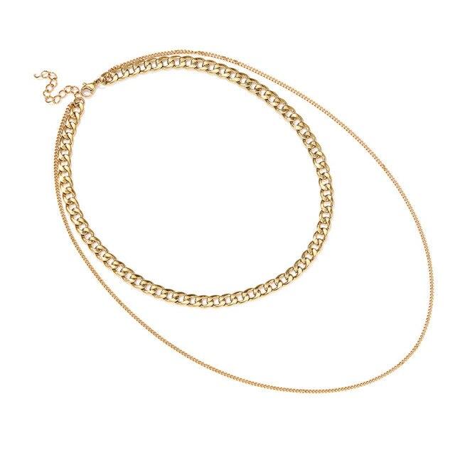 925 Sterling Silber Chunky Kette Halskette für Frauen Doppelschicht Halsketten Party Schmuck Geschenke neu 40-45cm von Joom DACH