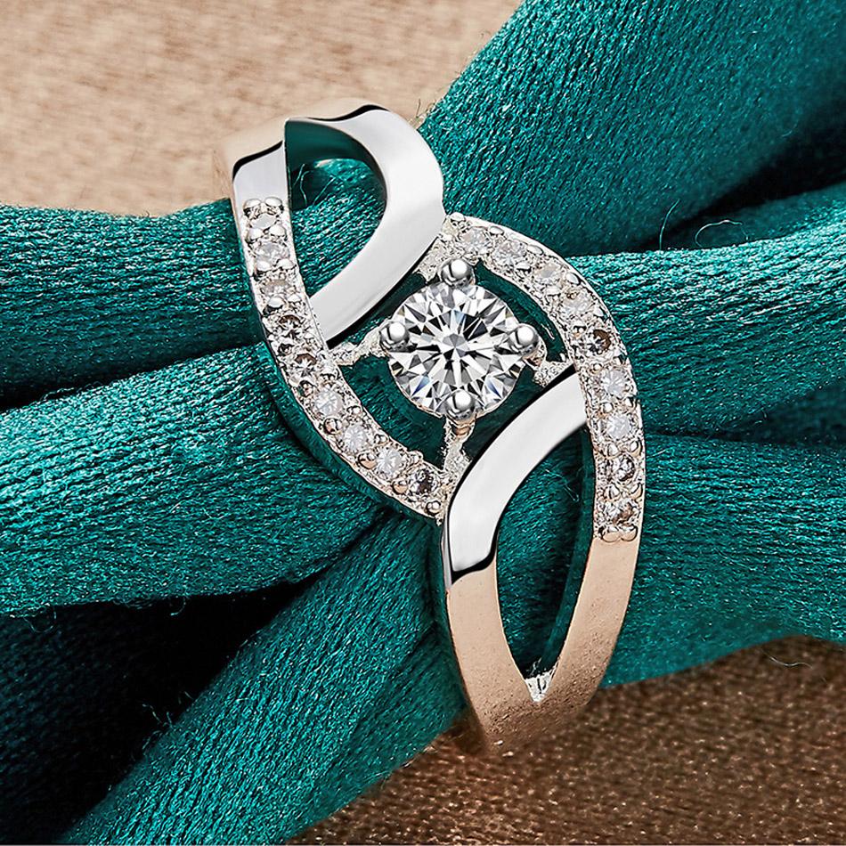 925 Sterling Silber Engel Herz Zirkon 7 8 9 10 Ring für Frauen Charm Schmuck 8 von Joom DACH