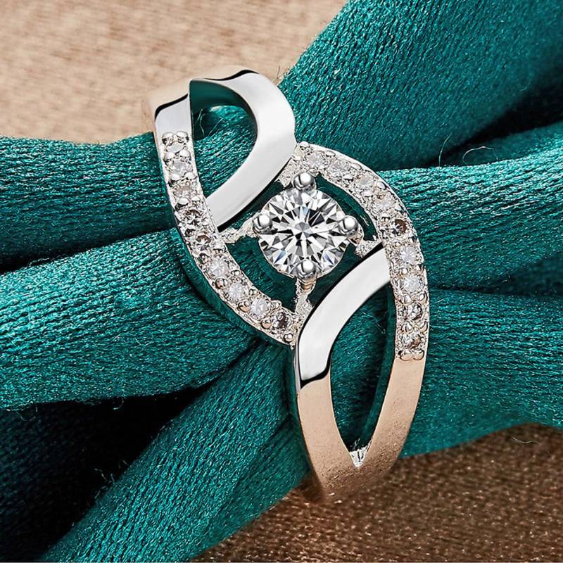 925 Sterling Silber Engel Herz Zirkon 7 8 9 10 Ring für Frauen Charm Schmuck 8 von Joom DACH