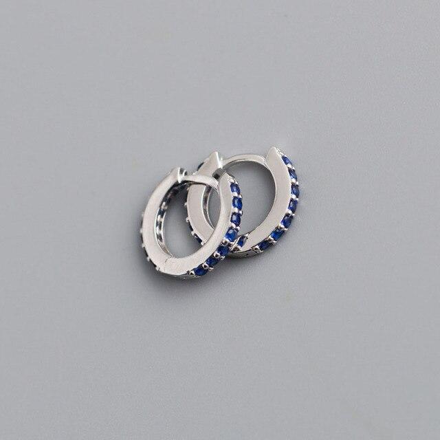 925 Sterling Silber Farbige Zirkon Kleine Creolen 7mm Herren Damen Kinder Schlichte Mode Ohrringe von Joom DACH