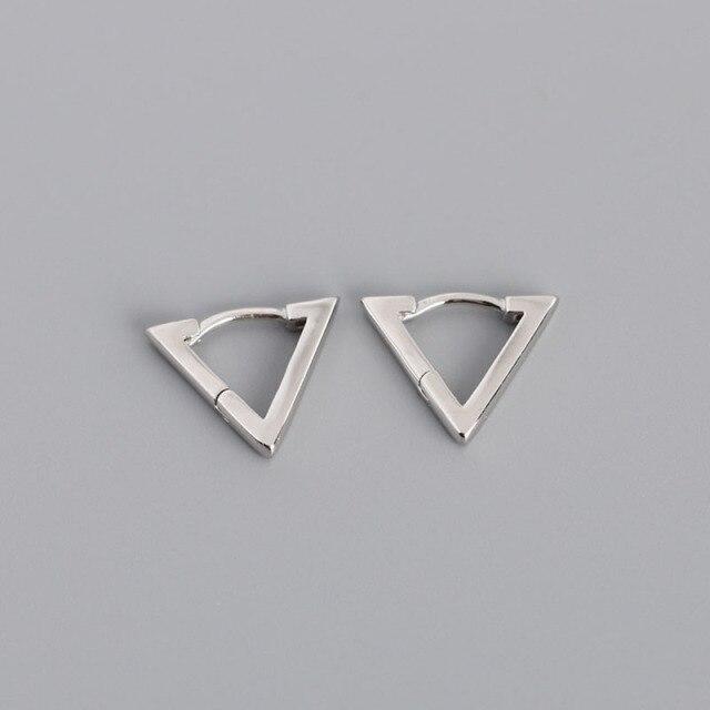 925 Sterling Silber Geometrische Dreieck Ohrringe Kreative Kleine Creolen Für Männer Frauen Cool Schmuck silber von Joom DACH
