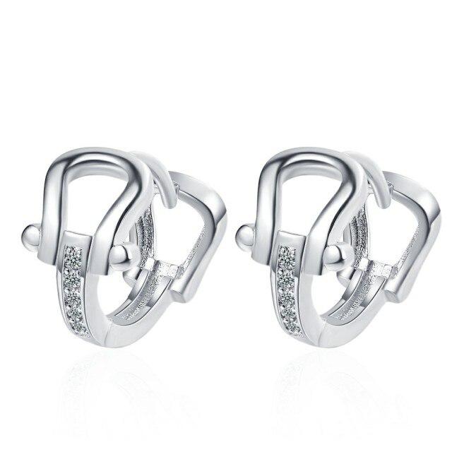 925 Sterling Silber Geometrische Piercing Stud Ohrringe Für Frauen Mädchen Engagement Party Schmuck Pendientes eh062 silber von Joom DACH