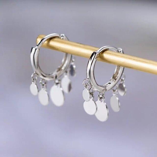 925 Sterling Silber Gold Farbe Quaste Piercing Stud Ohrring Für Frauen Mädchen Partei Schmuck Pendientes Zubehör Eh066 silber von Joom DACH