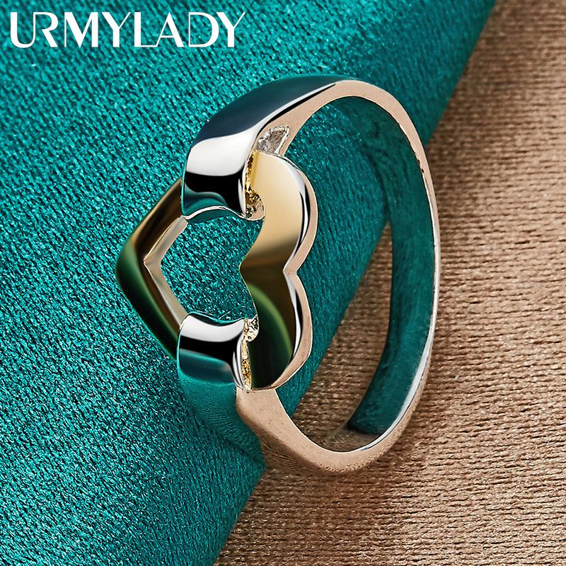 925 Sterling Silber Gold Herz 7-10# Ring für Frauen Hochzeit Charm Verlobung Modeschmuck 10 von Joom DACH