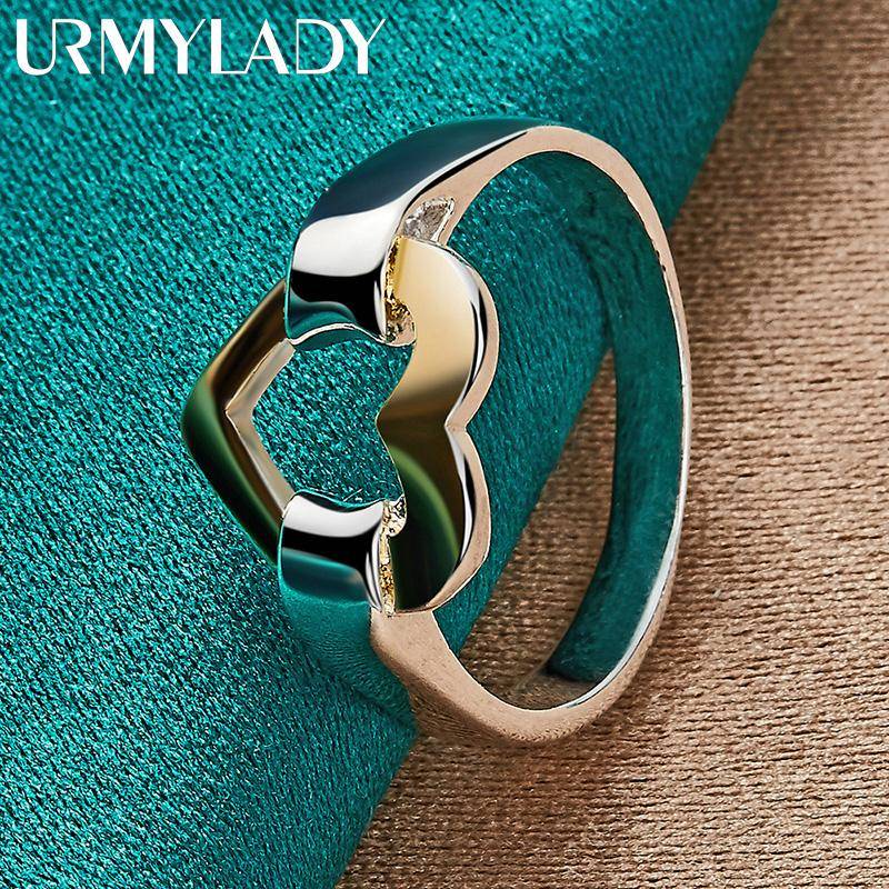 925 Sterling Silber Gold Herz 7-10# Ring für Frauen Hochzeit Charm Verlobung Modeschmuck 10 von Joom DACH