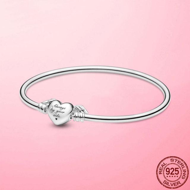 925 Sterling Silber Herz Schlange Kette Armband Für Frauen Unendlicher Knoten Daisy Blume Verschluss Femme Armband Armreifen Frauen Schmuck 18cm von Joom DACH