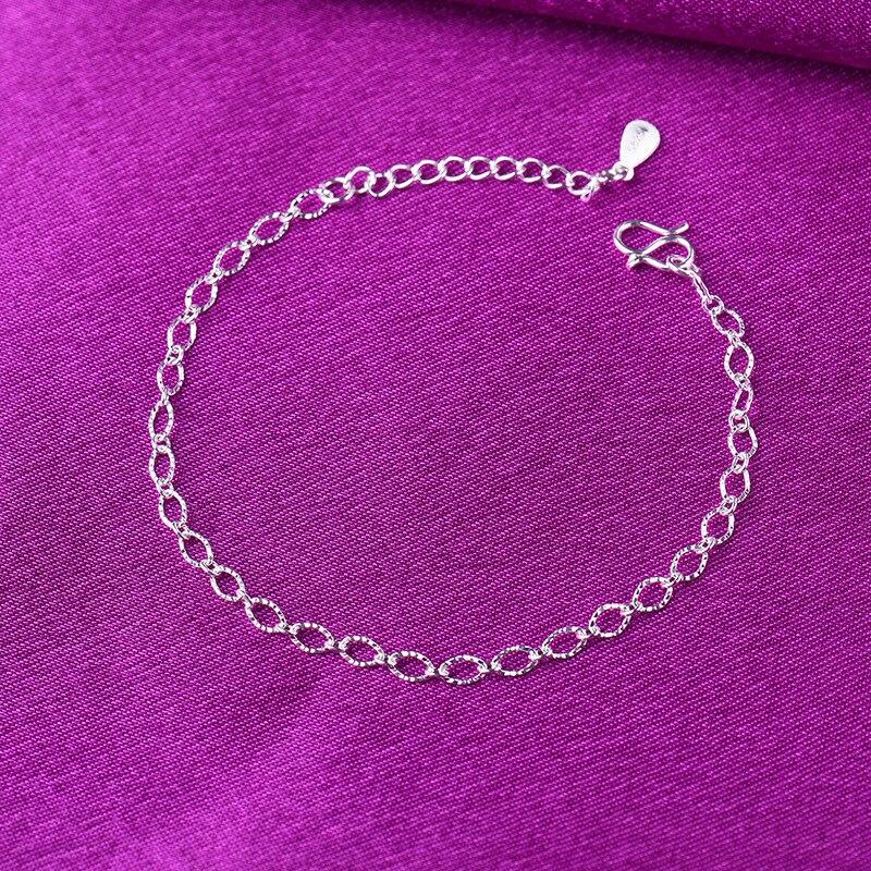 925 Sterling Silber Hohle Runde Charme Armbänder & Armreifen Für Frauen Hochzeit Fußkettchen Für Frauen Engagement Party SL343 von Joom DACH