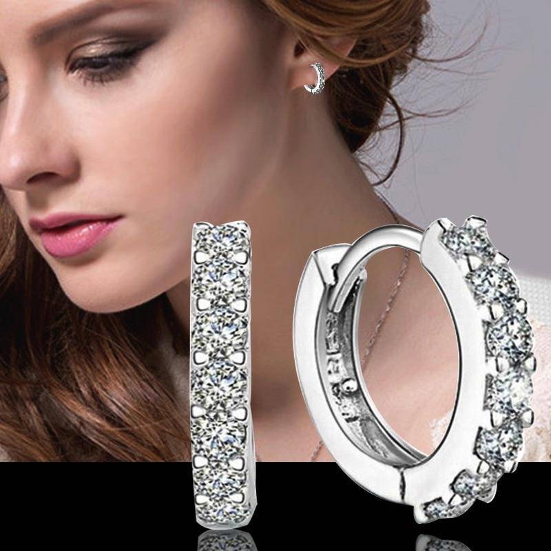 925 Sterling Silber Hypoallergen Ohrringe Zirkon Runde Ohrstecker Für Frauen Mädchen Einfacher Schmuck Brincos von Joom DACH