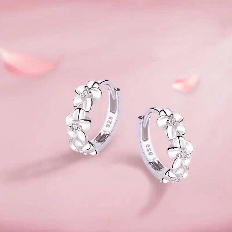 925 Sterling Silber Kristall Blume Ohrstecker Für Frauen Mädchen Verlobung Party Hochzeit Schmuck Pendientes Eh216 von Joom DACH