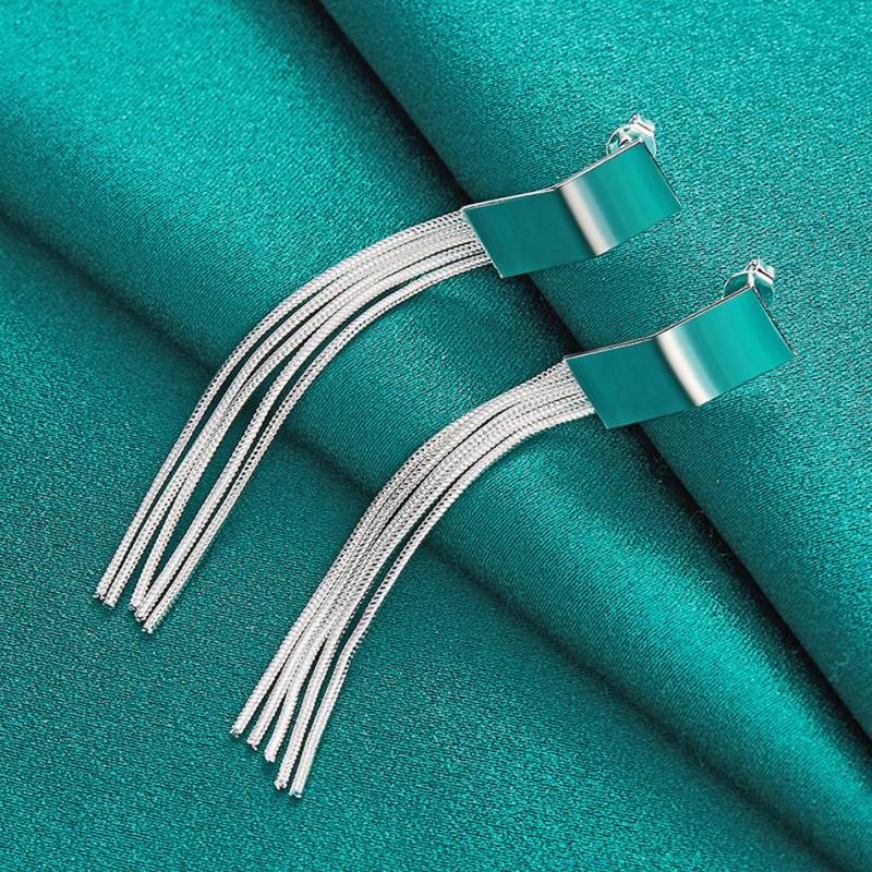 925 Sterling Silber Ohrringe Temperament Frauen Kreativität Quaste Ohrstecker Weihnachten Straße All-Match-Schmuck ME054 von Joom DACH