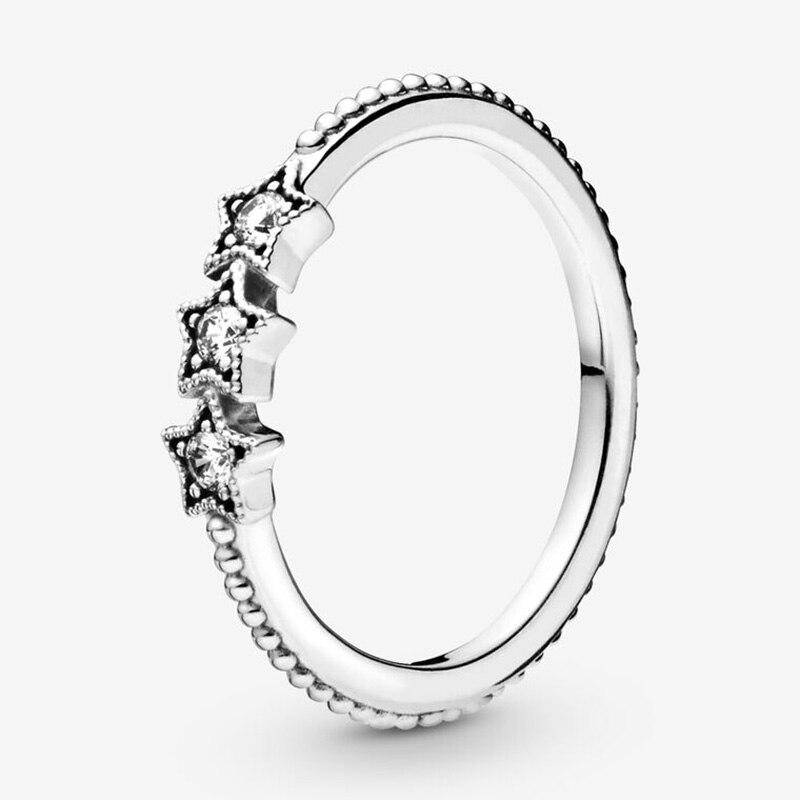 925 Sterling Silber Pan Ring Glänzendes Pentagramm Mit Kristall Ring Für Frauen Hochzeit Party Geschenk Mode Schmuck 5 von Joom DACH