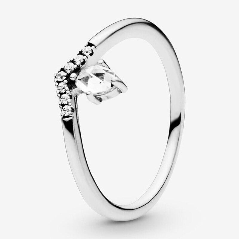 925 Sterling Silber Pan Ring Silber glänzend Wish Drop Ring für Frauen Hochzeit Party Geschenk Modeschmuck 10 von Joom DACH
