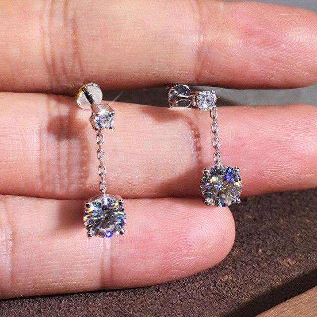 925 Sterling Silber Quaste Kette Zirkon Perle Tropfen Ohrring Für Frauen Mädchen Hochzeit Party Elegante Koreanische Schmuck Eh1811 silber von Joom DACH