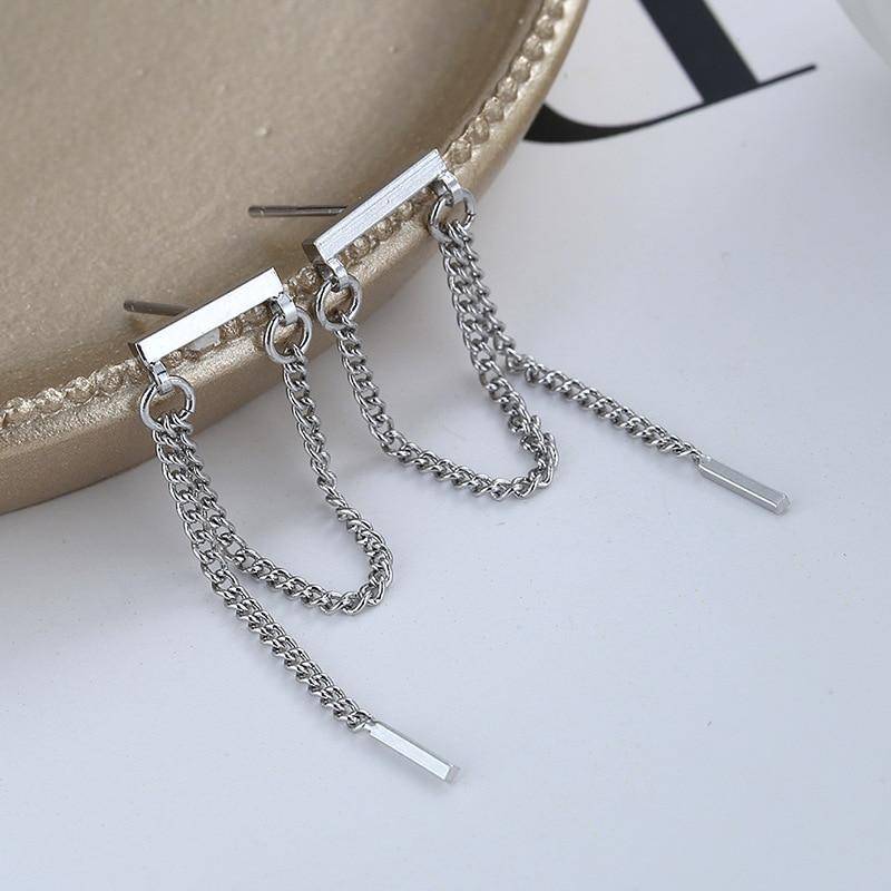 925 Sterling Silber Quaste Piercing Stud Ohrring Für Frauen Partei Schmuck Pendientes Zubehör Ohrringe Eh771 von Joom DACH