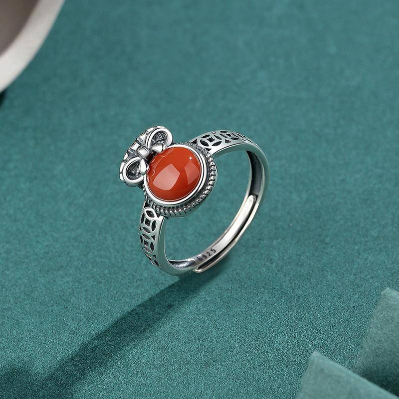 925 Sterling Silber Silber Kreatives Design Retro Do Alte Münzen Geldbeutel Ring Münzelement Öffnungsring für Männer und Frauen von Joom DACH