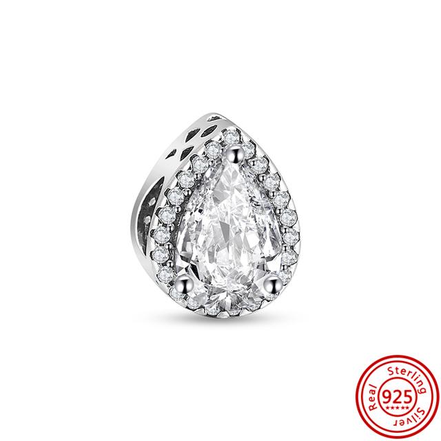 925 Sterling Silber weiß klar Zirkon funkelnde Mode Clip Perlen passen Charms Armband Schmuck von Joom DACH