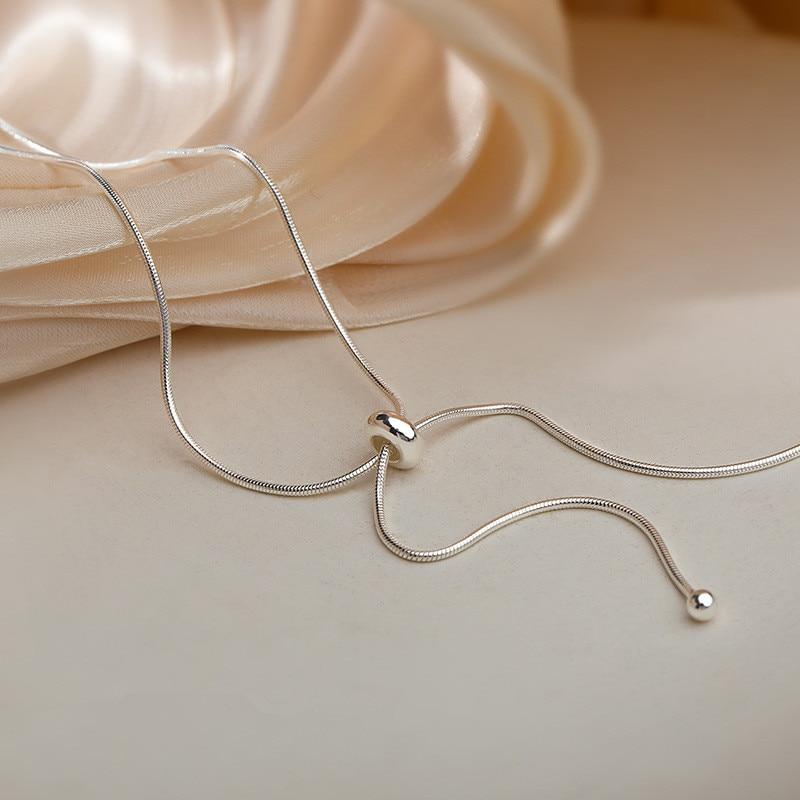925 Sterlingsilber Quaste Lange Anhänger Halskette Für Frauen Mädchen Statement Party Schmuck Choker Dz257 von Joom DACH