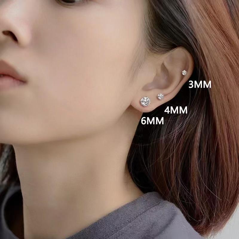 925 silber Zirkon Ohrringe frauen Einfache High-end-Ohrringe 3mm von Joom DACH