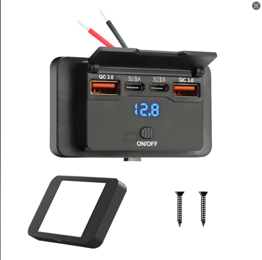 96 W 4 Anschlüsse 12/24 V USB C Steckdosenleiste Dual PD Wandhalterung Autoladegerät Buchse mit Knopf Wasserdichte Steckdose Zubehör für Auto LKW Boot Bus Wohnmobile 2 QC 3.0 & 2 Type C 96 W 4 Anschlüsse 12/24 V USB C Steckdosenleiste Dual PD Wandhalterung Autoladegerät Buchse mit Knopf Wasserdichte Steckdose Zubehör für Auto LKW Boot Bus Wohnmobile 2 QC 3.0 & 2 Type C von Joom DACH