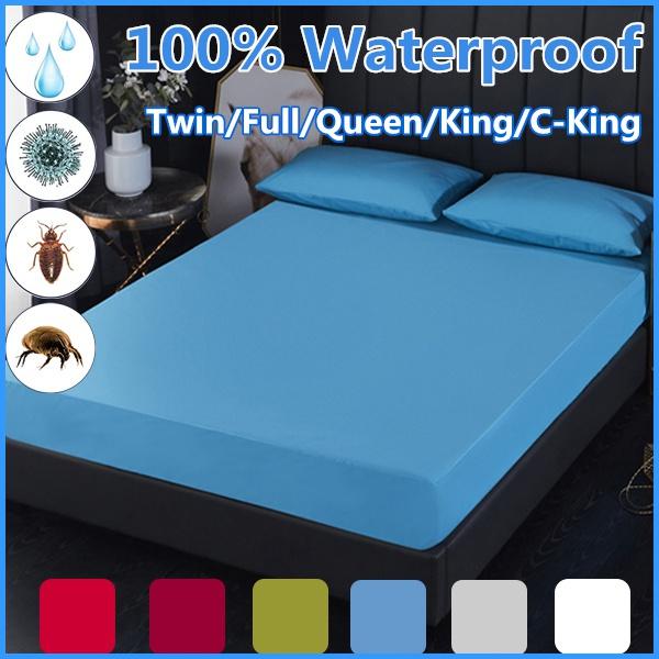 99 % wasserdichte Bettdecke mit Gummiband, solides Spannbettlaken, glatte, atmungsaktive Matratzenauflage, Anti-Milben-Bettwäsche, mehrere Größen Sheet 140X200x30cm von Joom DACH