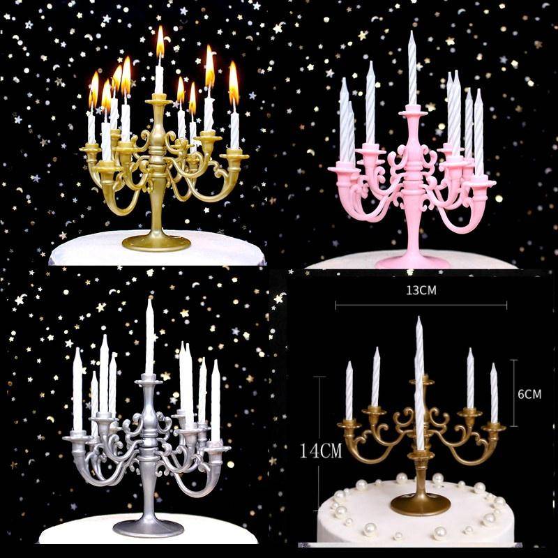 9PCS Kerzen und Kerzenständer Halterung 1 Set Kuchen Topper Geburtstag Party Kuchen Kerzenhalter Toppers De bronze von Joom DACH