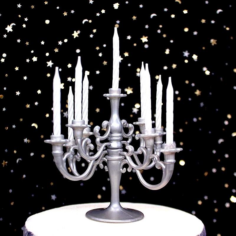 9PCS Kerzen und Kerzenständer Halterung 1 Set Kuchen Topper Geburtstag Party Kuchen Kerzenhalter Toppers De weiß von Joom DACH